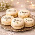 Personalisierte Macarons mit Namen als Gastgeschenke (Platzhalter)