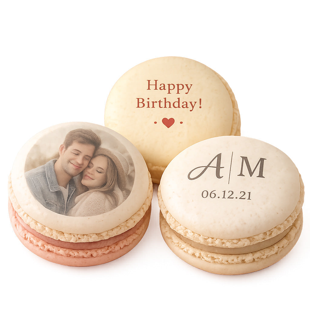 Personalisierte Macarons mit Bild/Logo/Text bedruckt