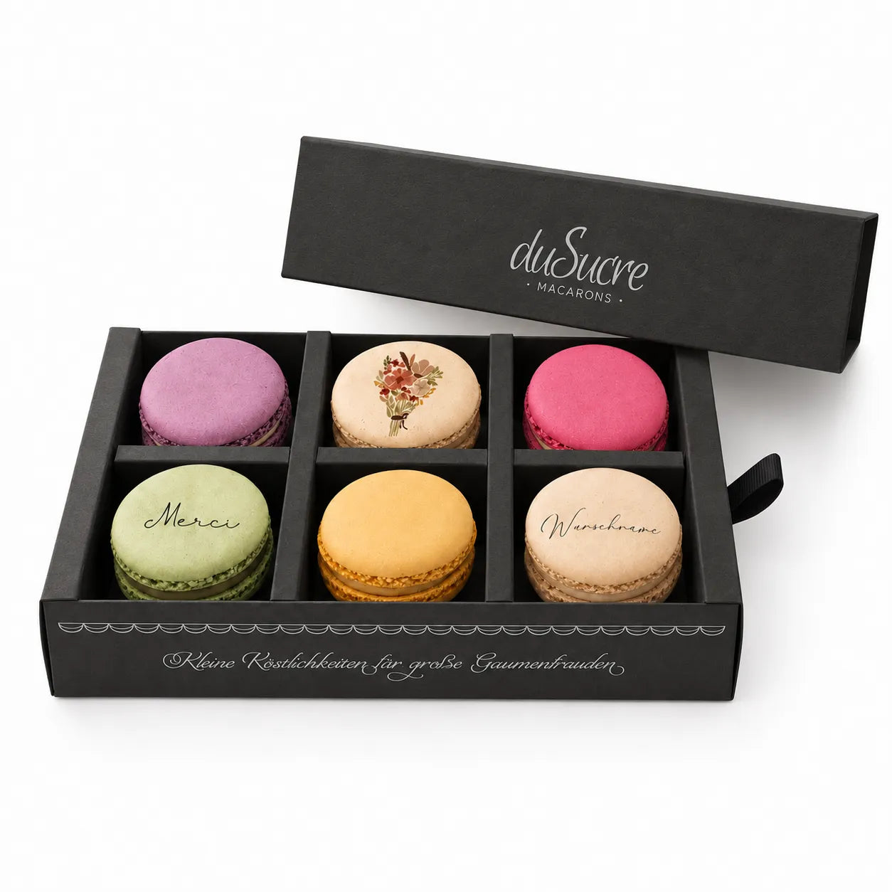 6er Macaron-box, gebrandet