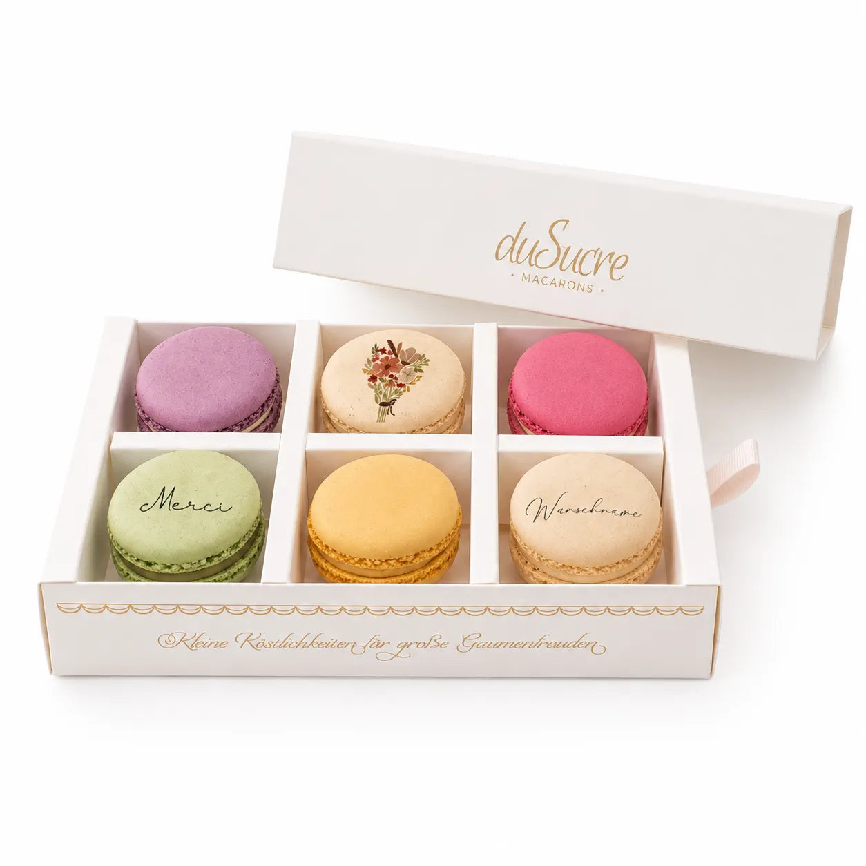 6er Macaron-box, gebrandet